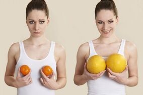 Ingrossamento del seno con la frutta