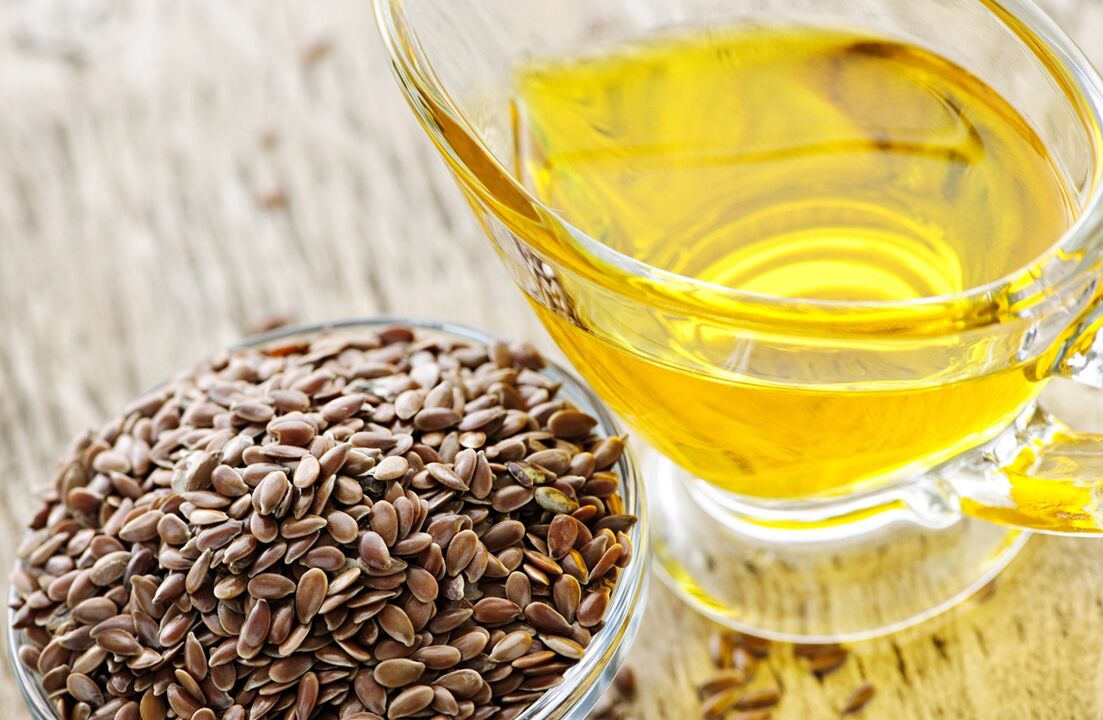 Olio di semi di lino per l'ingrandimento del seno